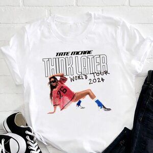 Tate McRae The Think Later World Tour 2024 Graphic T-Shirt Vintage Pop Concert94